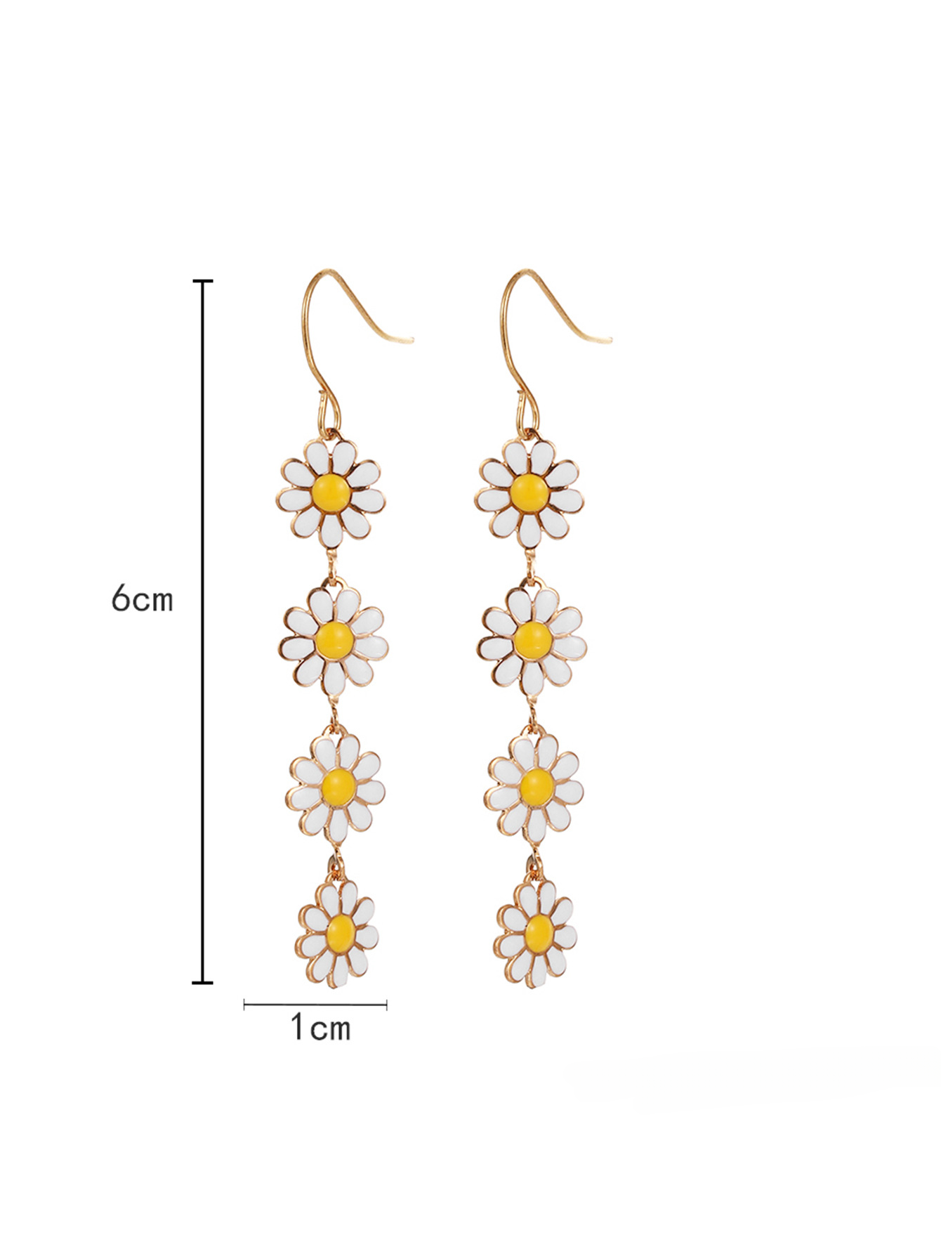 Pendientes de aleación de color de flores pequeñas al por mayor Daisy